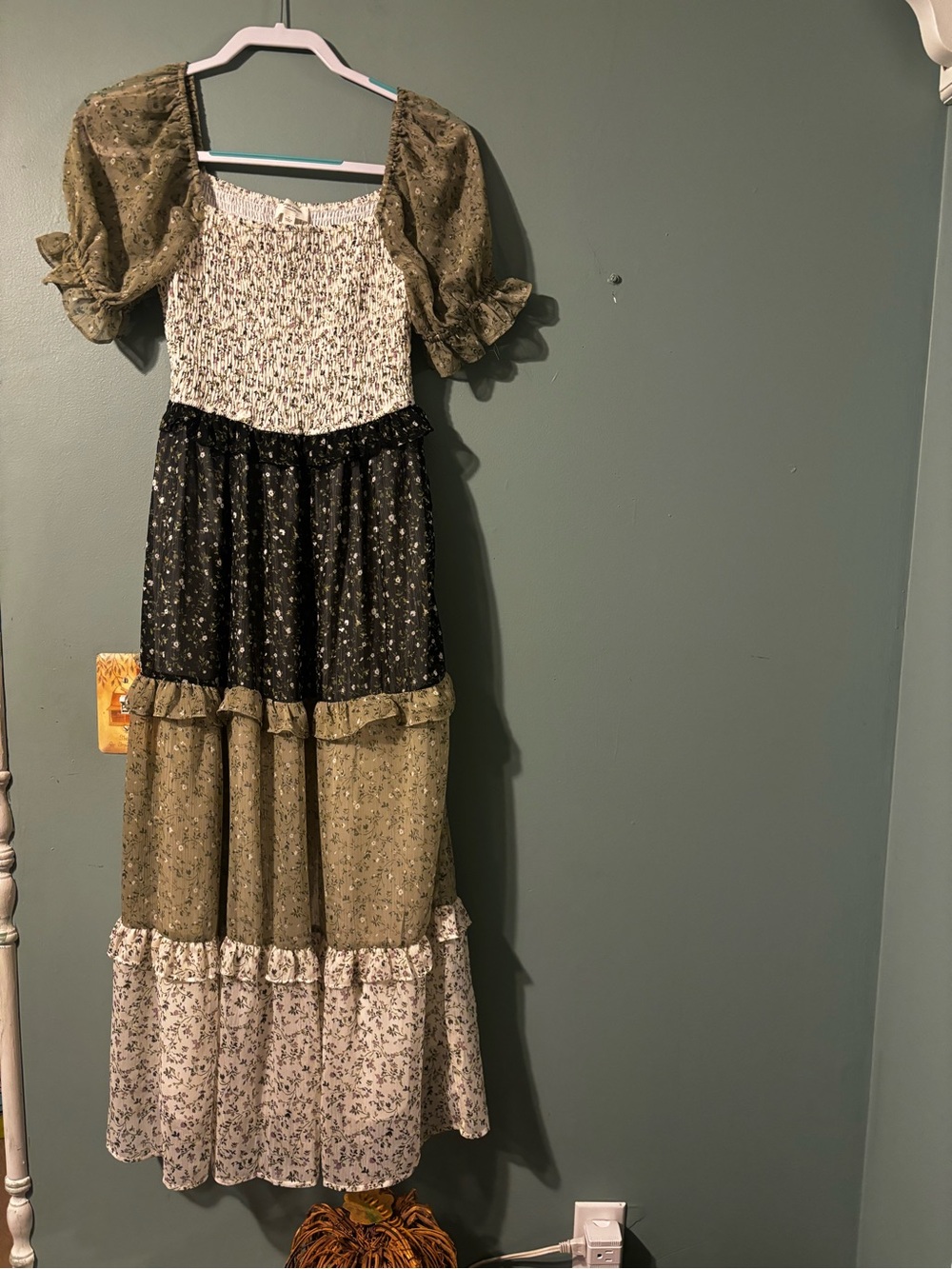 Orange Creek floral tiered maxi dress size Small NWOT